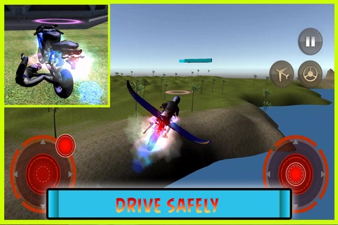 Flying Motorcycle Simulator – Futuristic bike Air flight stunts Free Game screenshot 2