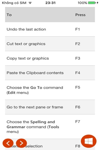 Word Keyboard Shortcuts screenshot 2