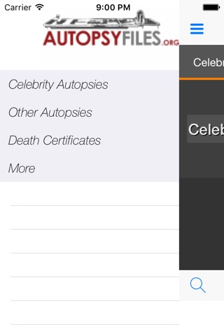 Autopsyfiles.org - Celebrity autopsy reports screenshot 3