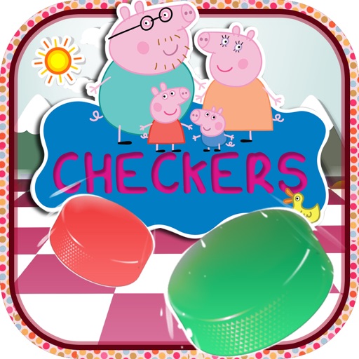 Checkers Boards Puzzle Pro - “ Peppa Pig Games with Friends Edition ” icon