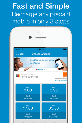 Mobile Top-Up with paysafecard - Safemoni is the easiest way to Recharge Prepaid Mobile Phones screenshot 3