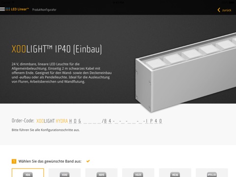 LED Linear Produktkonfigurator screenshot 3
