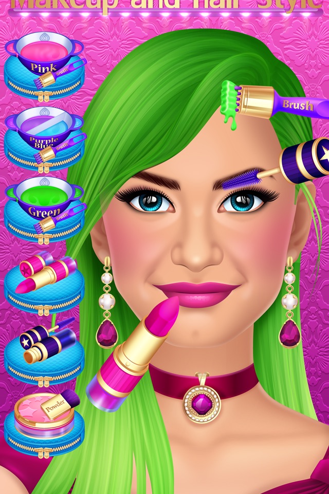 Celebrity Fashion Makeover Salon - Spa Kids Games screenshot 2