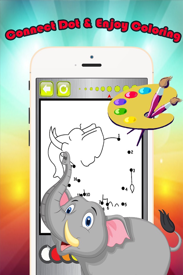 Animals Dot to Dot Coloring Book - Kids free learning games screenshot 2