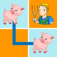 Activities of Twin Farm - Funny matching game - Connect farm animal, fruit, vegetable pet images