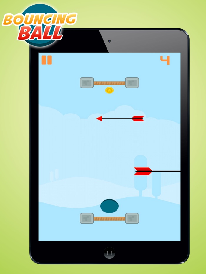 Bouncing Ball 2D - Dodge The Incoming Arrows, and Bounce The Ball To Collect Coins