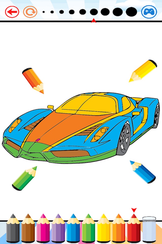 Sports Car Racing Coloring Book - Drawing and Painting Vehicles Game HD, All In 1 Series Free For Kid screenshot 2