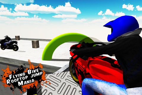 Flying Bike Rooftop Jump Mania - Real Stunt Racing Bike Crash Game screenshot 4