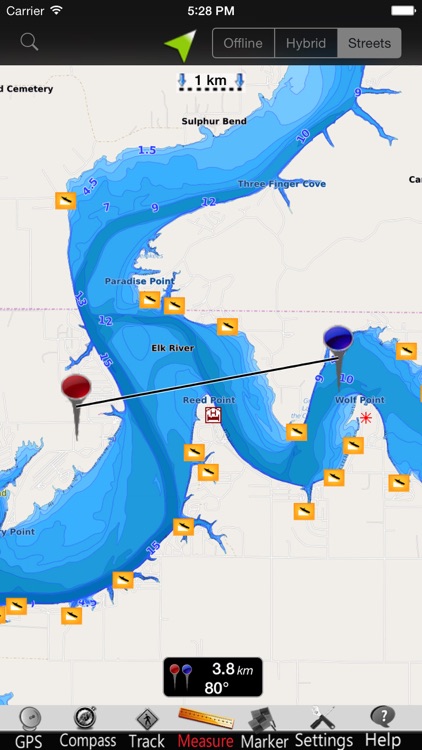 Grand lake o the Cherokees GPS nautical charts