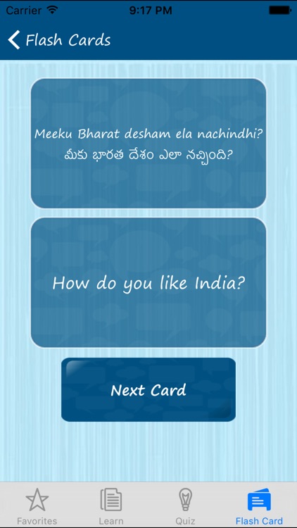 Learn Telugu Quickly - Phrases, Quiz, Flash Card