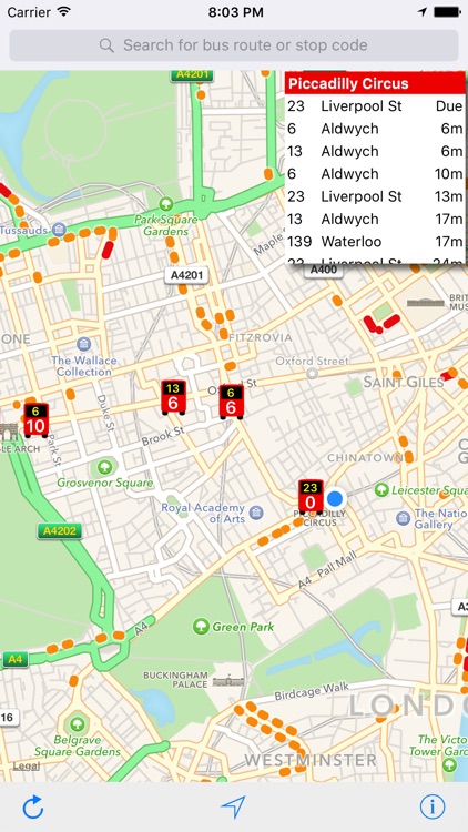 London Live Bus Map - Countdown and Arrivals screenshot-4