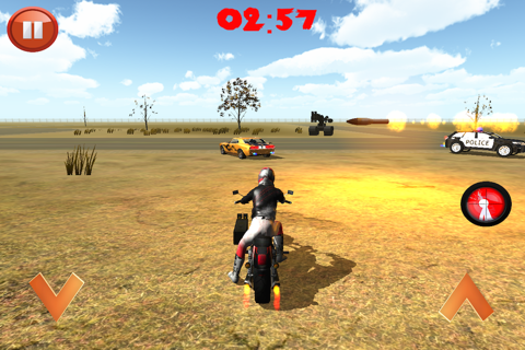 Gunship tanks vs Desert Biker Rider Rescue Police Car Games screenshot 2