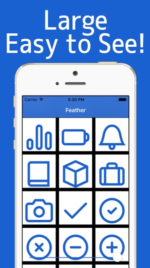 Feather Cheatsheet - Icon Font with tagl