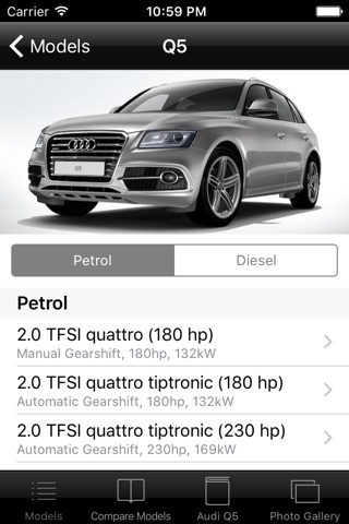 Specs for Audi Q5 2015 edition screenshot 2