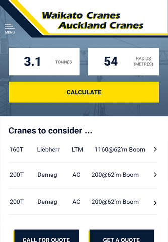 Crane Calculator: New Zealand screenshot 2