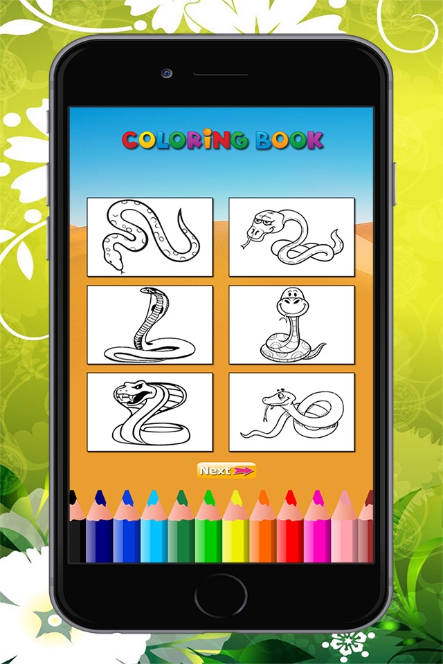 Snake Coloring Book for Children: Learn to color a cobra, boa, anaconda and more screenshot 2