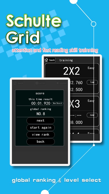 Schulte Grid -attention and fast reading skill trainning