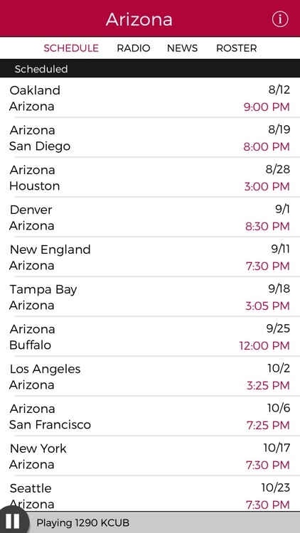 Arizona Football Radio & Live Scores