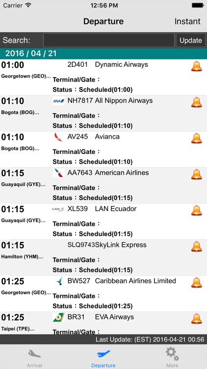 US New York JFK Intl Airport Flight Info