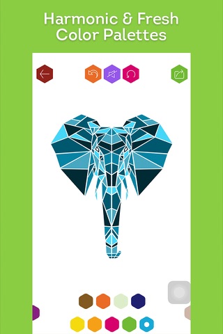 The Colorzo - Geometric Animal Coloring Book For Stress Relieving screenshot 2