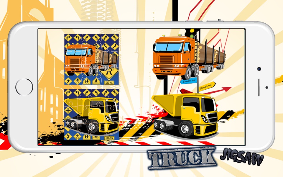 Play Crane & Monster Truck Cartoon Jigsaw Puzzles screenshot 2