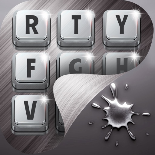 Silver Keyboard – Metalic Key Design.s for iPhone Free plus Stylish Font.s & Emoji icon