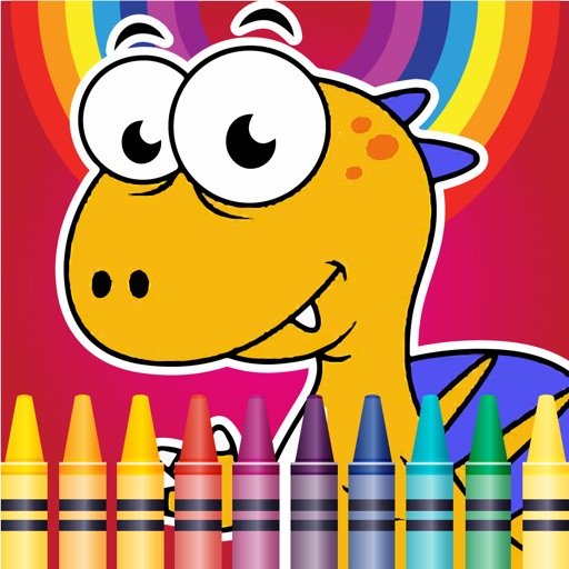 Dinosaurs Village coloring page for boys Third Edition iOS App