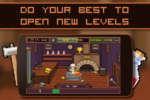 King of Smiths: Clicker game - 8-bit idle game about a blacksmith screenshot 2