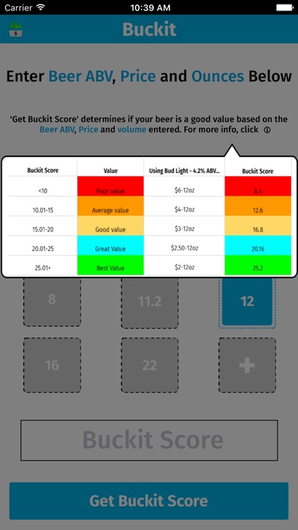 Buckit - The Craft Beer Value Calculator