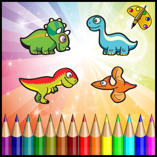 Coloring Book Dinosaur Cute For Kid Learn To Draw iOS App