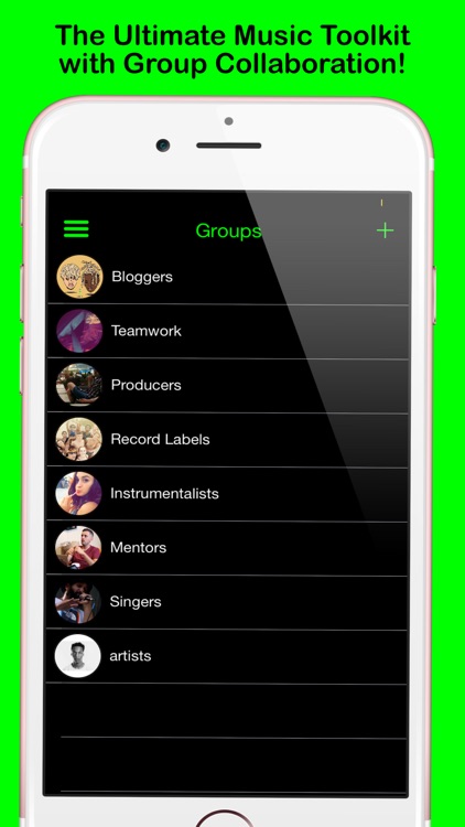 Teamwork: Music Collaboration Tools with Tuner & Group Messaging for Musicians