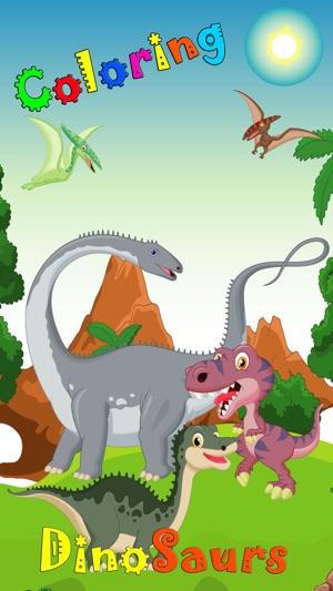 恐龍圖畫書2 - 恐龍動物繪製，上色和色彩教育全部免費，為孩子和幼兒一路高清遊戲