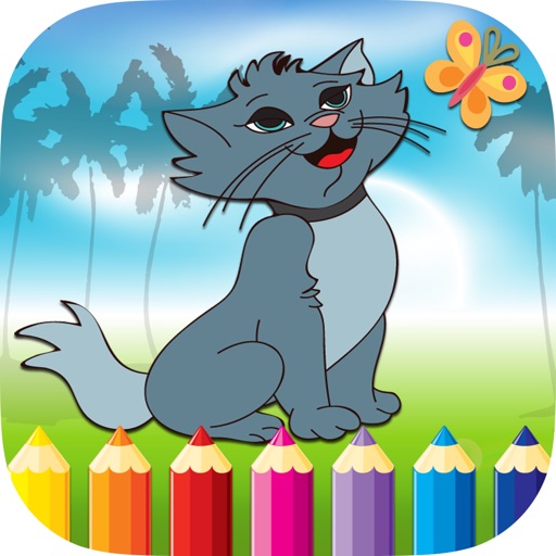 Cat and Animals Coloring Book - All in 1 Zoo Paint and Color Pages Game Free For Kids icon