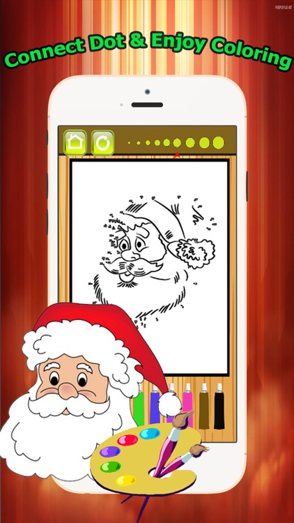 Brain dots Christmas & Santa claus Coloring Book - connect dot coloring pages games free for kids and toddlers any age screenshot-2