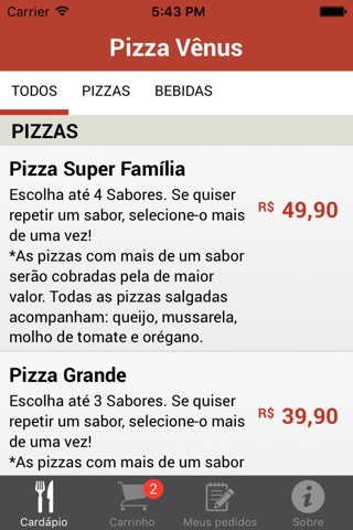 Pizzaria Vênus - Porto Alegre screenshot 2