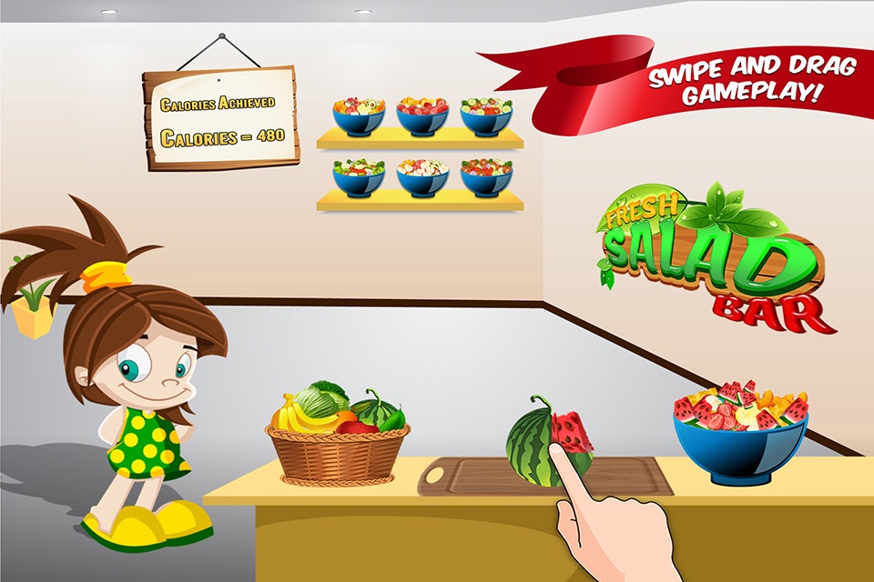 Fresh Salad Bar : Healthy Green Food making game for education & learning screenshot 3