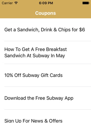 Coupons for Subway Free App screenshot 2