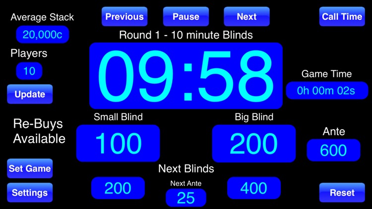 Poker Blinds Timekeeper