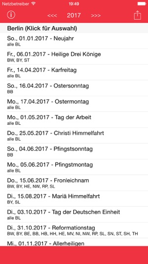 Feiertag Kalender Deutschland 2016 Pro(圖5)-速報App