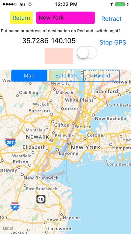 GPS Map with red line chase