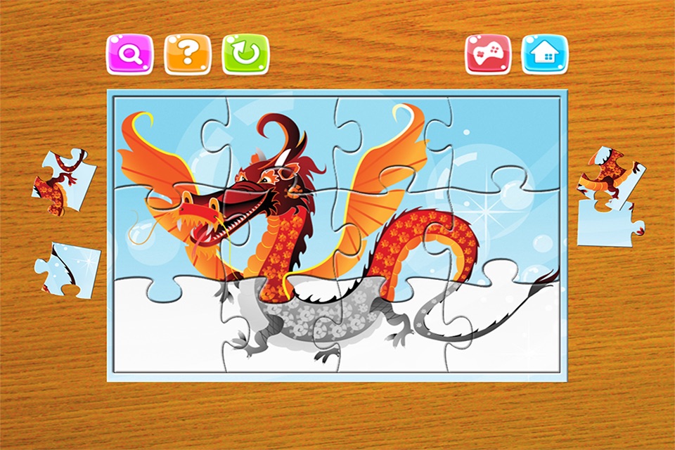 Dinosaur And Dragon Puzzle - Dino Jigsaw Puzzles For Kids Toddler and Preschool Learning Games screenshot 4