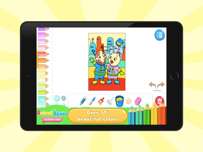 Coloring Book Animals Space