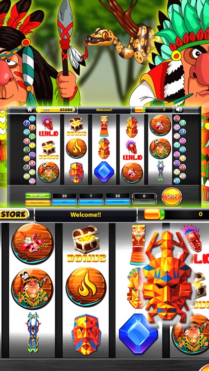 Jungle Gods Slots Machines - Casino Bonanza Treasures VIP 7's Party of Slot Lost Gold