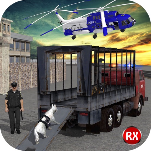 Police Dog Transport via Police Transporter Train, Truck & Helicopter icon