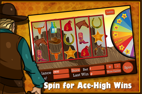 Awesome Wild West Mega Slots Casino - PLUS Mini Games - Poker, Blackjack, Bingo, Roulette screenshot 2