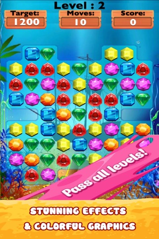 Jewel Diamond Buster HD-The Best Top Game for Kids and Family screenshot 2
