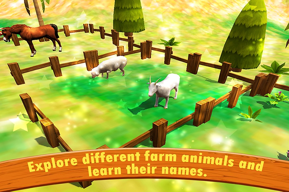 Village Farm Animals Kids Game - Children Loves Cat, Cow, Sheep, Horse & Chicken Games screenshot 2