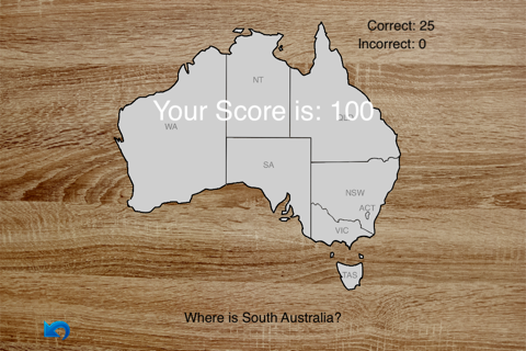 Australia Map Master Lite - audio learning, puzzle game and test screenshot 3