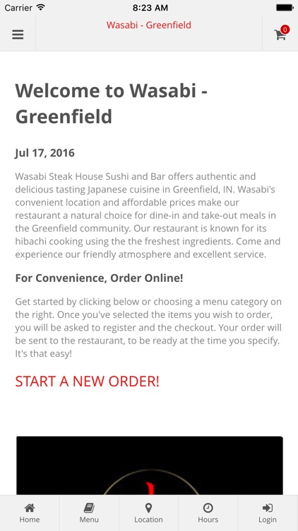 Wasabi - Greenfield Online Ordering