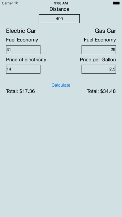 Electric Vs Gas Vehicle Fuel Cost Calculator Price Drops Screenshot 1 For Electric Vs Gas Vehicle Fuel Cost Calculator
